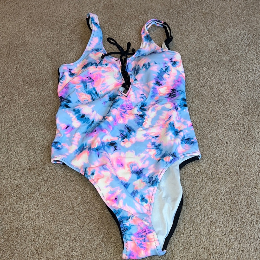 VS Pink tie dye one piece bathing suit